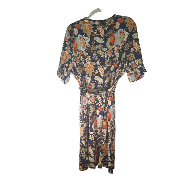 Sahalie Cotton Short Sleeve Stretchy Floral V Neck Dress - Picture 3 of 12